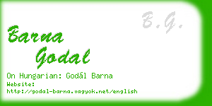 barna godal business card